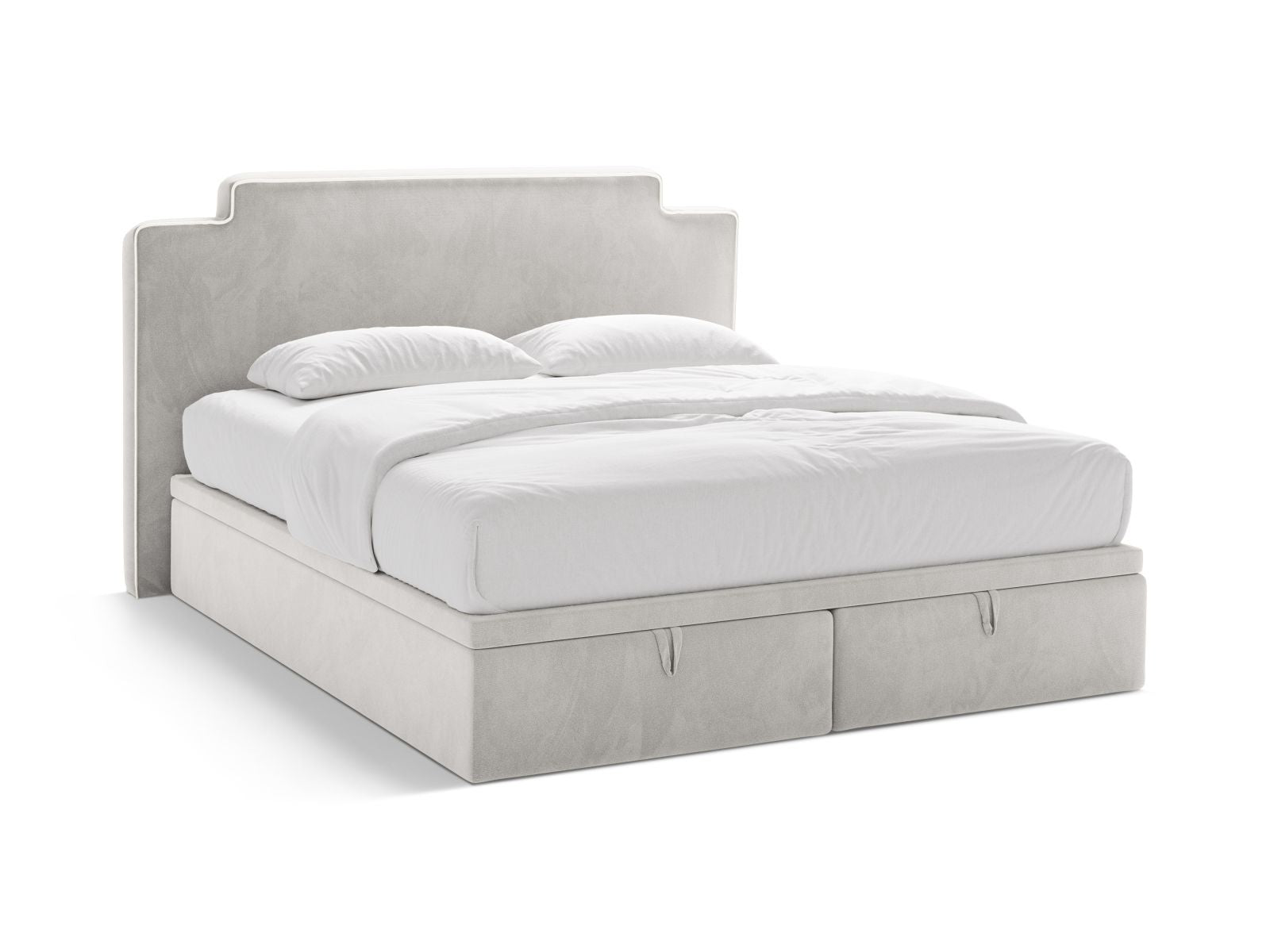 Princess — Bed (200x211x122 cm) Ivory && Light Grey (Magic Velvet 2256 && Magic Velvet 2239)
