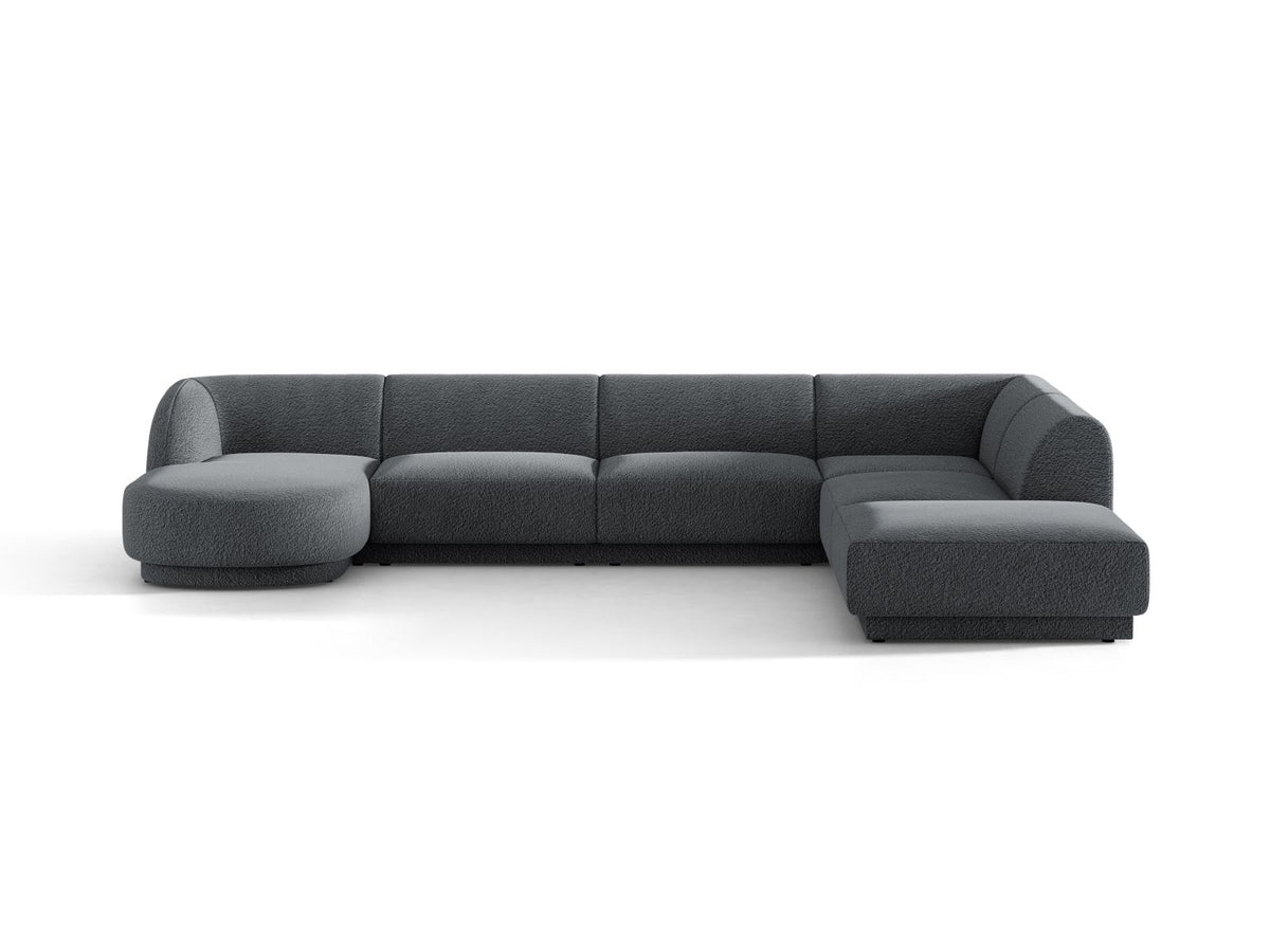 Miley — Panoramic Sofa Dark Grey (Baloo 2083) Black Plastic Right