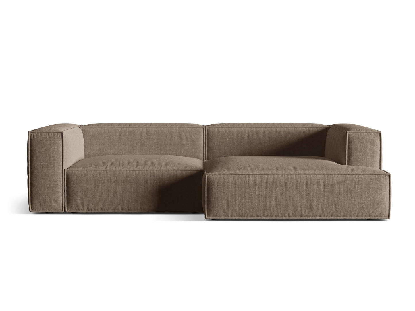 Nuria — Corner Sofa Cappuccino (Liberty 5) Black Plastic