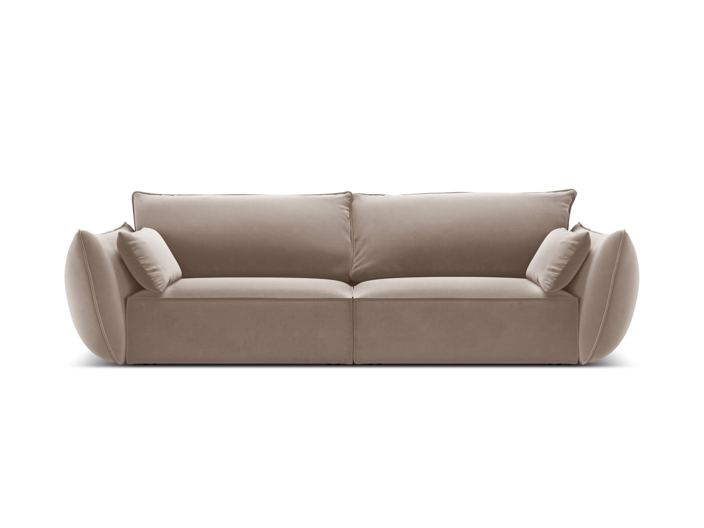 Kaelle — Sofa Cappuccino (Bluvel 40) Black Plastic