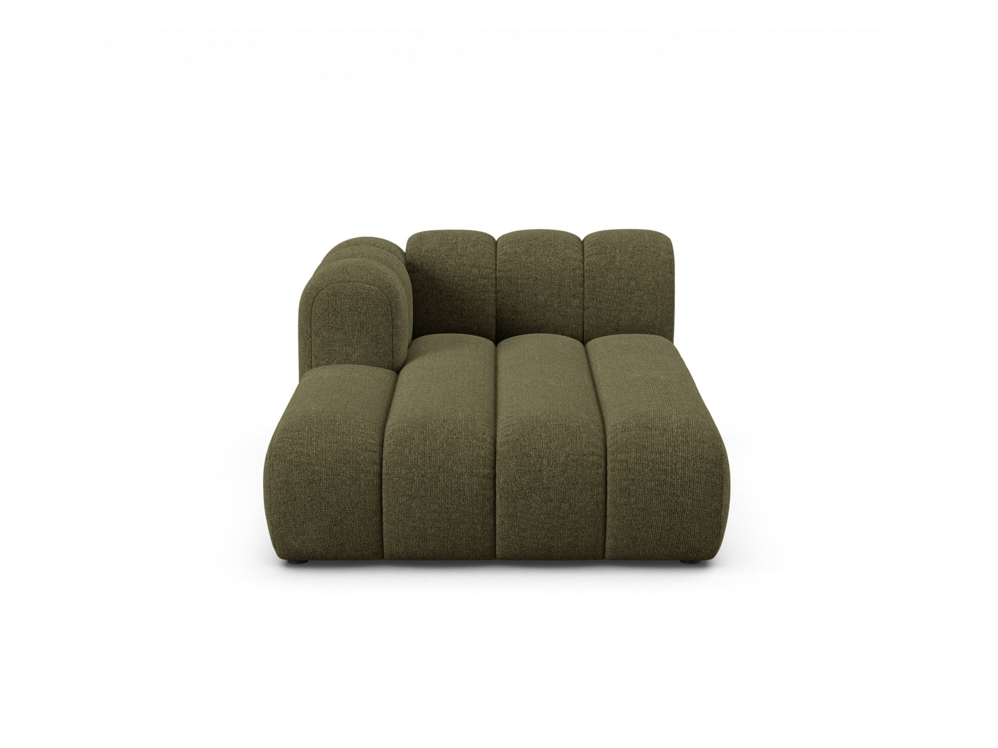 Lupine — Chaise Longue Green (Eden 12 Olive) Black Plastic Left