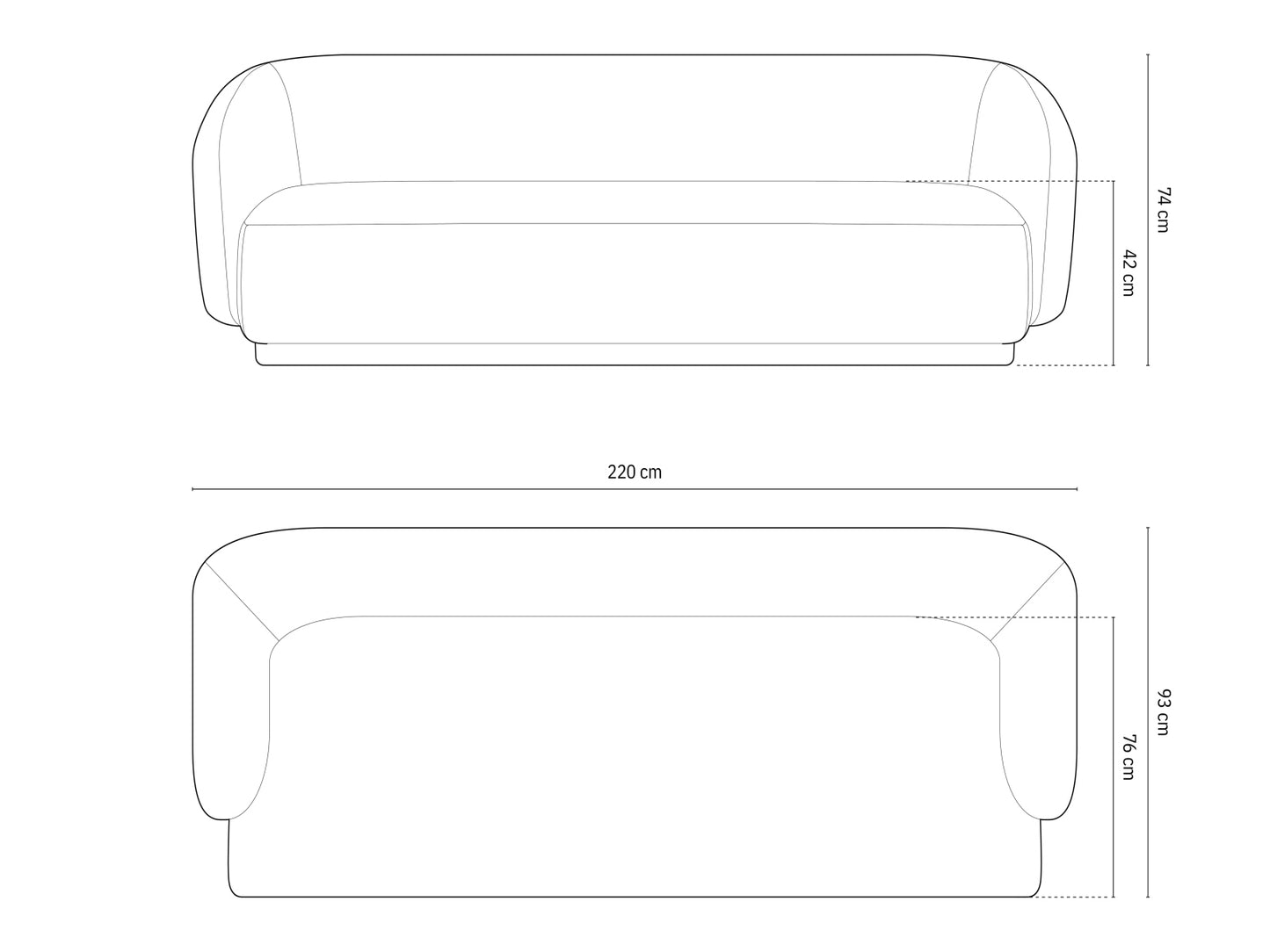 Gomera — Sofa (220x93x74 cm)