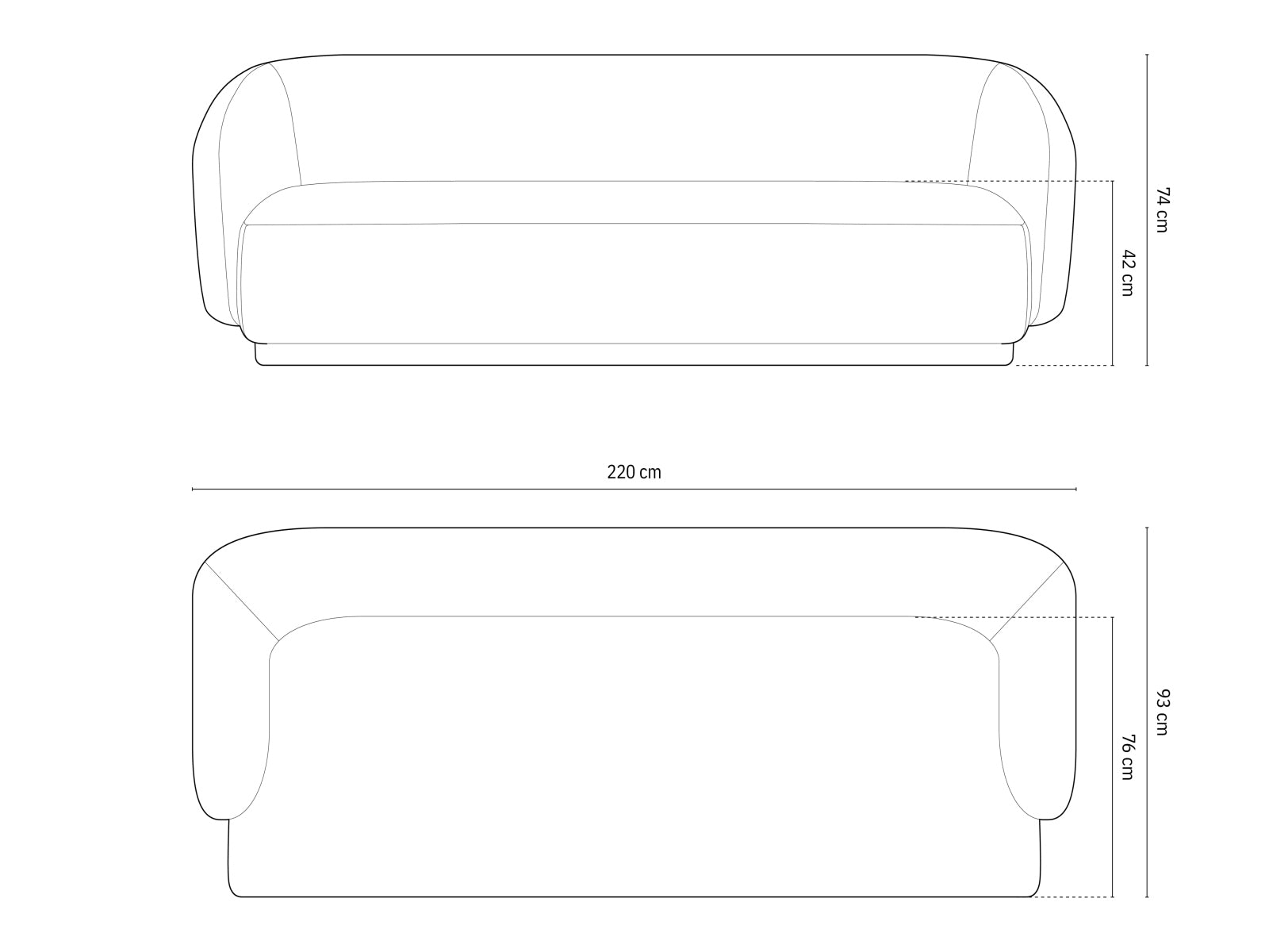 Gomera — Sofa (220x93x74 cm)