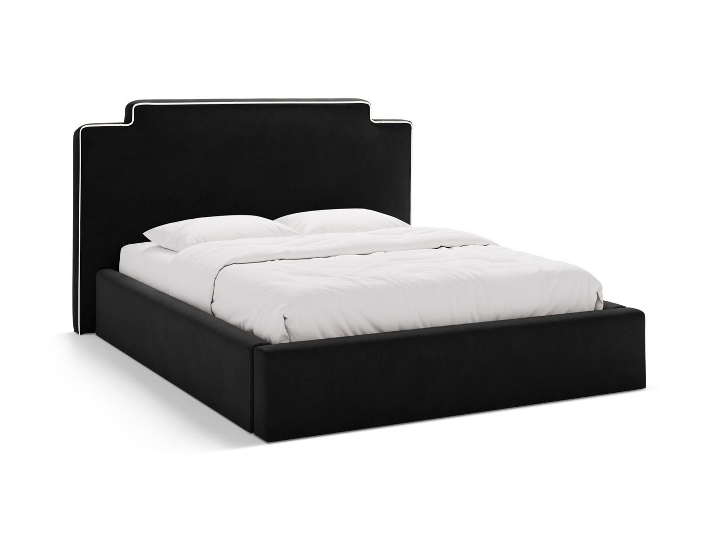 Princess — Bed (220x222x122 cm) Ivory && Black (Magic Velvet 2256 && Magic Velvet 2219)