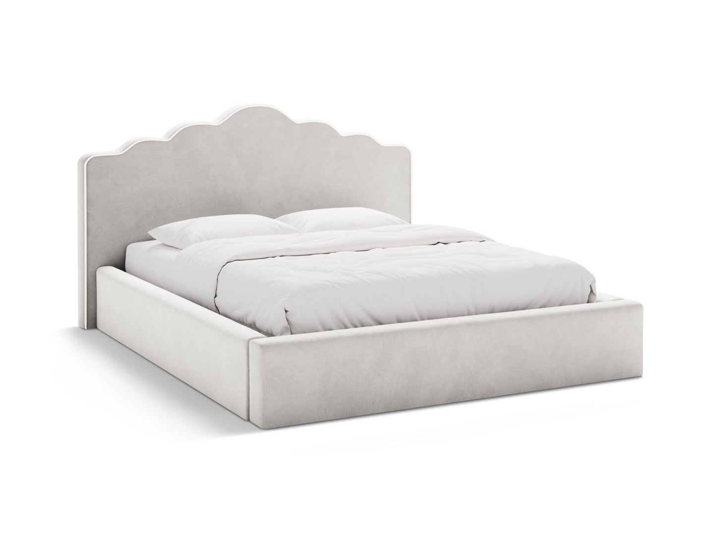 Dream — Bed (180x222x122 cm) Ivory && Light Grey (Magic Velvet 2256 && Magic Velvet 2239)