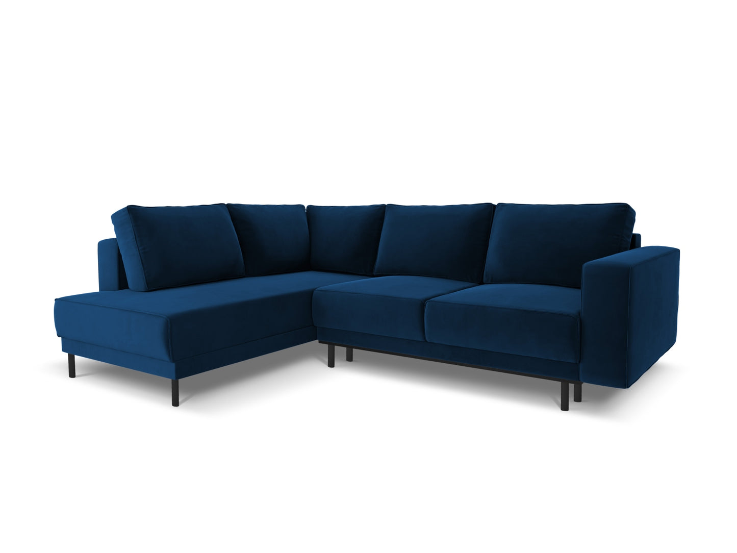 Caro — Corner Sofa Royal Blue (Bluvel 86) Black Beech Wood Left