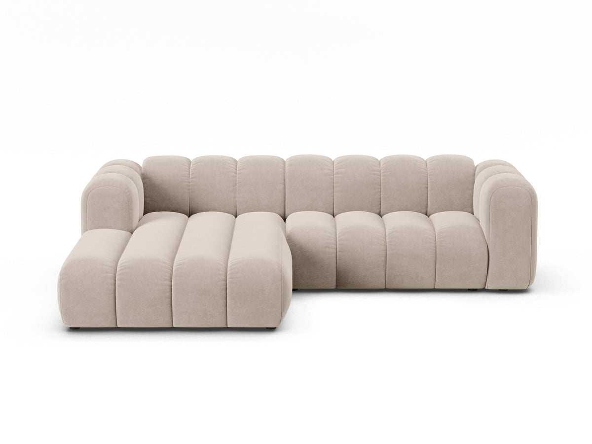 Lupine — Corner Sofa Beige (Salvador 1) Black Plastic Left