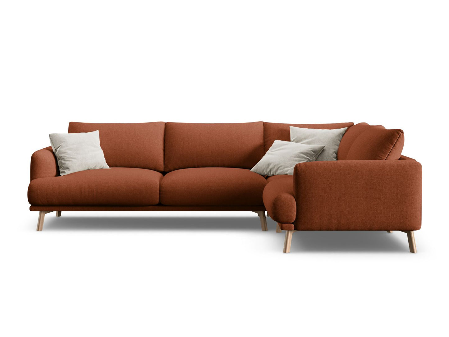 Naomi — Corner Sofa Brick (Liberty 9) Wood