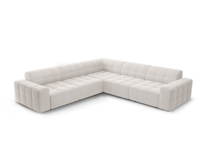 Chicago — Corner Sofa Light Grey (Haga 06) Black Plastic