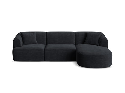 Campi — Corner Sofa Black (Lincoln 100D) Black Plastic Left