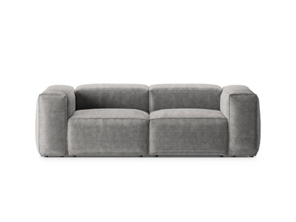 Bergamo — Sofa Light Grey (Perla 30) Black Plastic