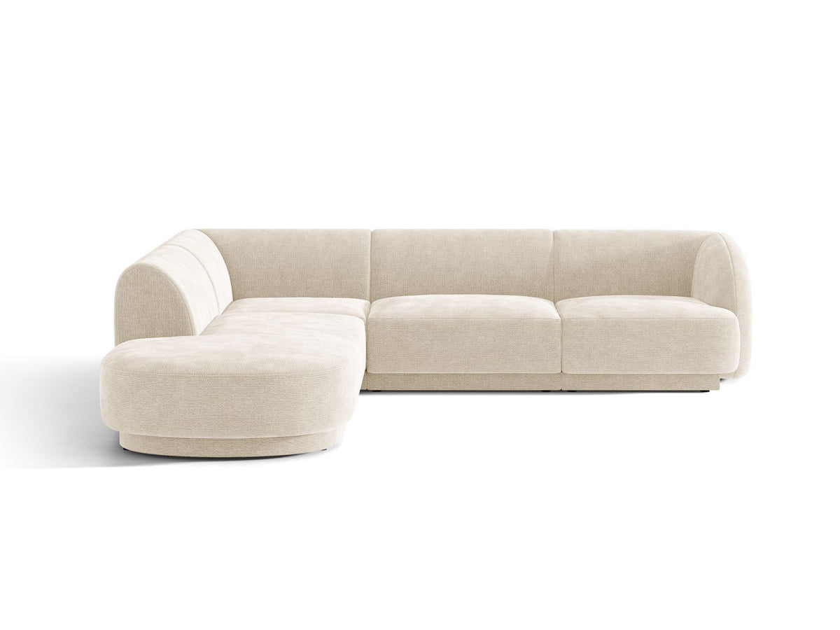 Miley — Corner Sofa Ivory (Eden 1 Ivory) Black Plastic Left