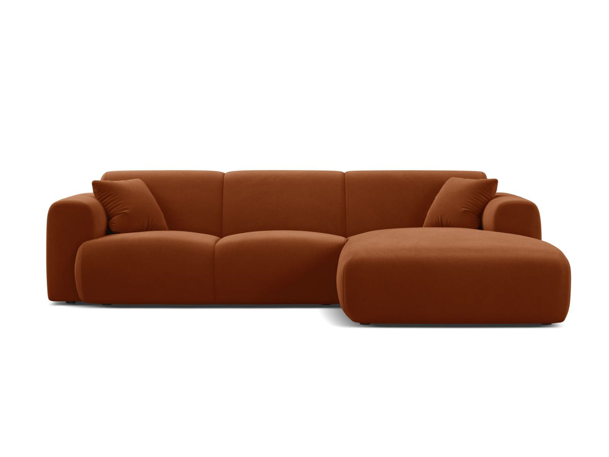 Molino — Corner Sofa Terracotta (Casino Terracota) Black Plastic Right