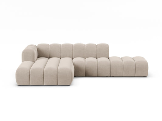 Lupine — Corner Sofa Beige (Salvador 1) Black Plastic Left