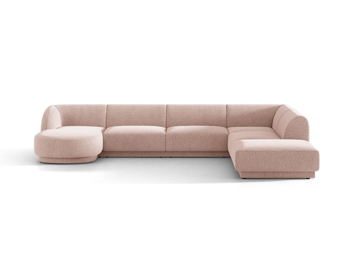 Miley — Panoramic Sofa Powder Pink (Baloo 2072) Black Plastic Right