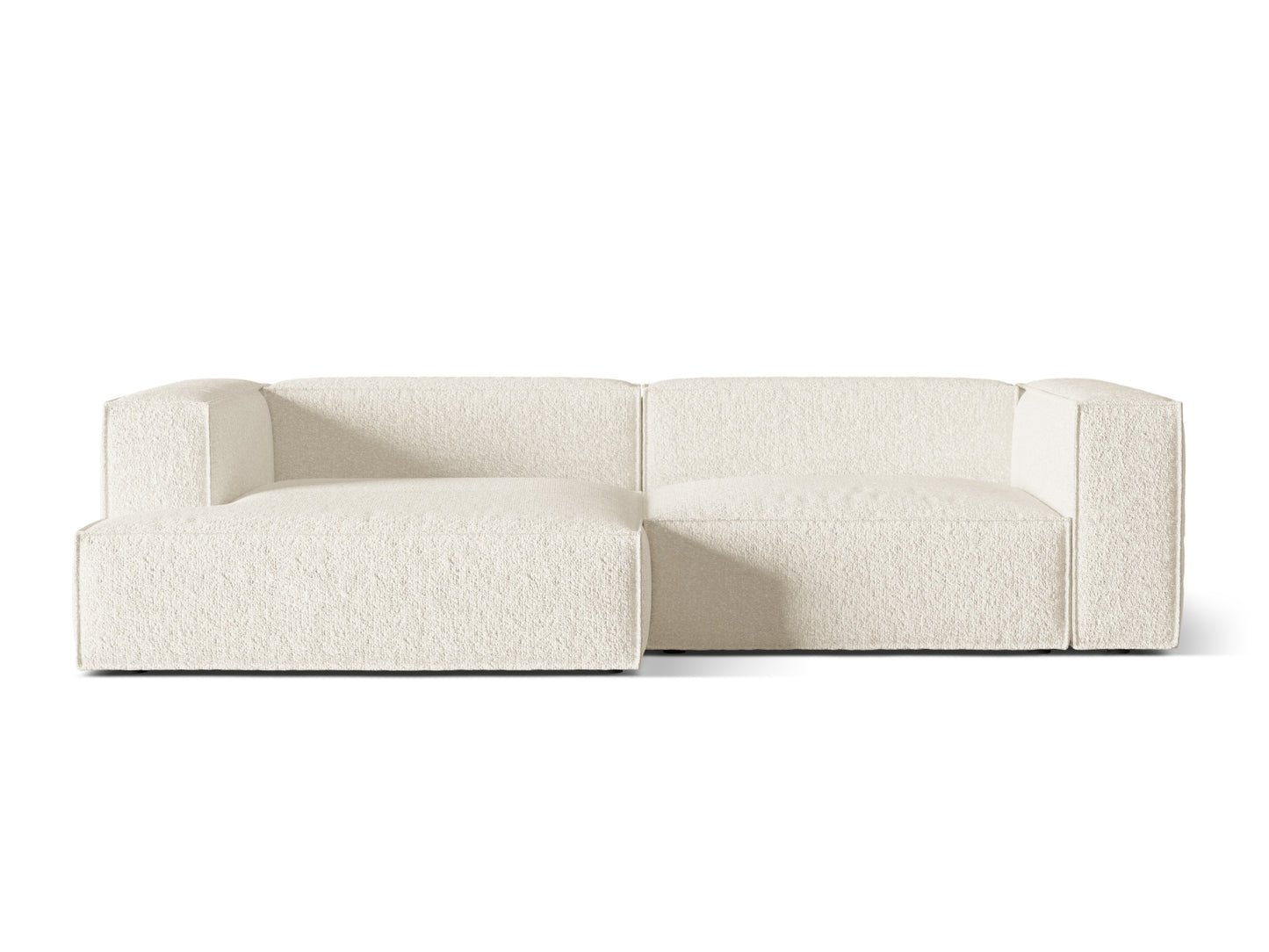 Nuria — Corner Sofa Ivory (Monet Nata) Black Plastic