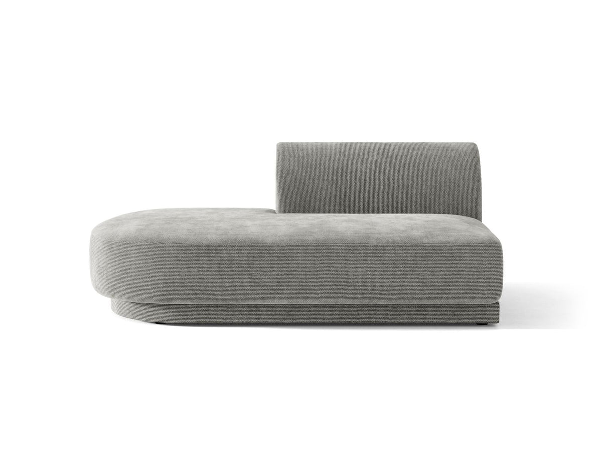 Miley — Modular Sofa Light Grey (Eden 18 Grey) Black Plastic Left