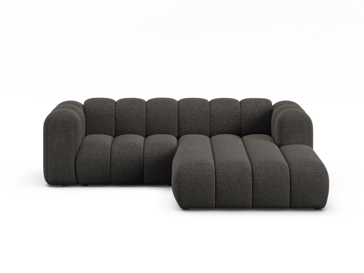 Lupine — Corner Sofa Dark Grey (Eden 20 Graphite) Black Plastic Right