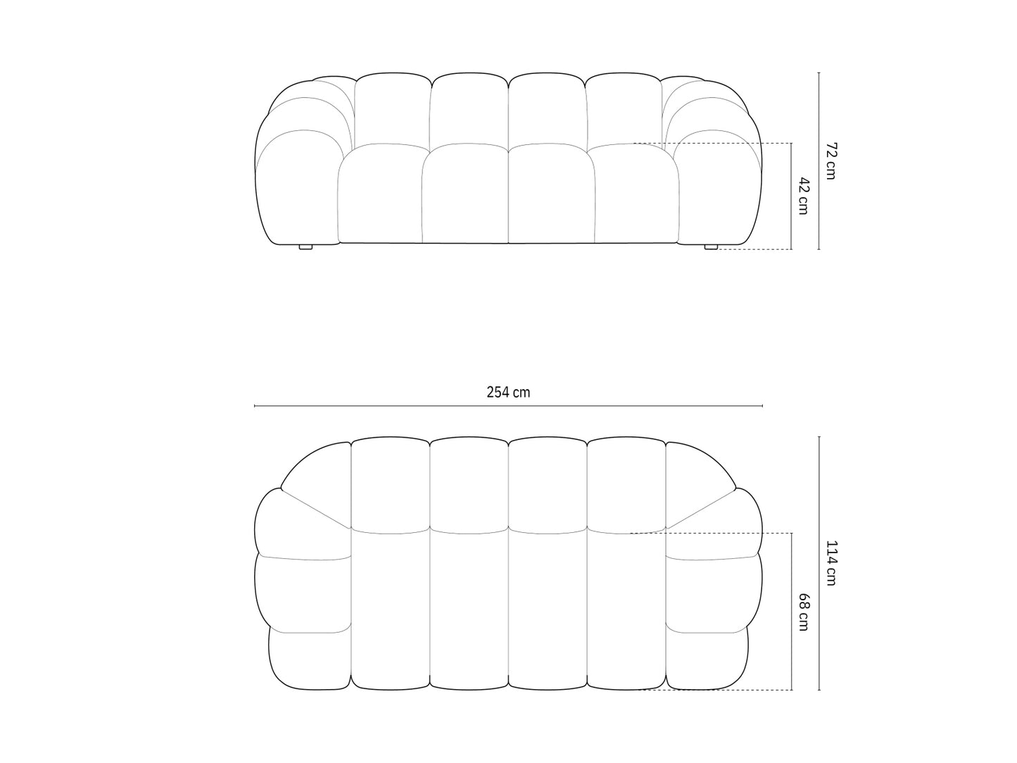 Diana — Diivan (254,0 x 114,0 x 72,0 cm)