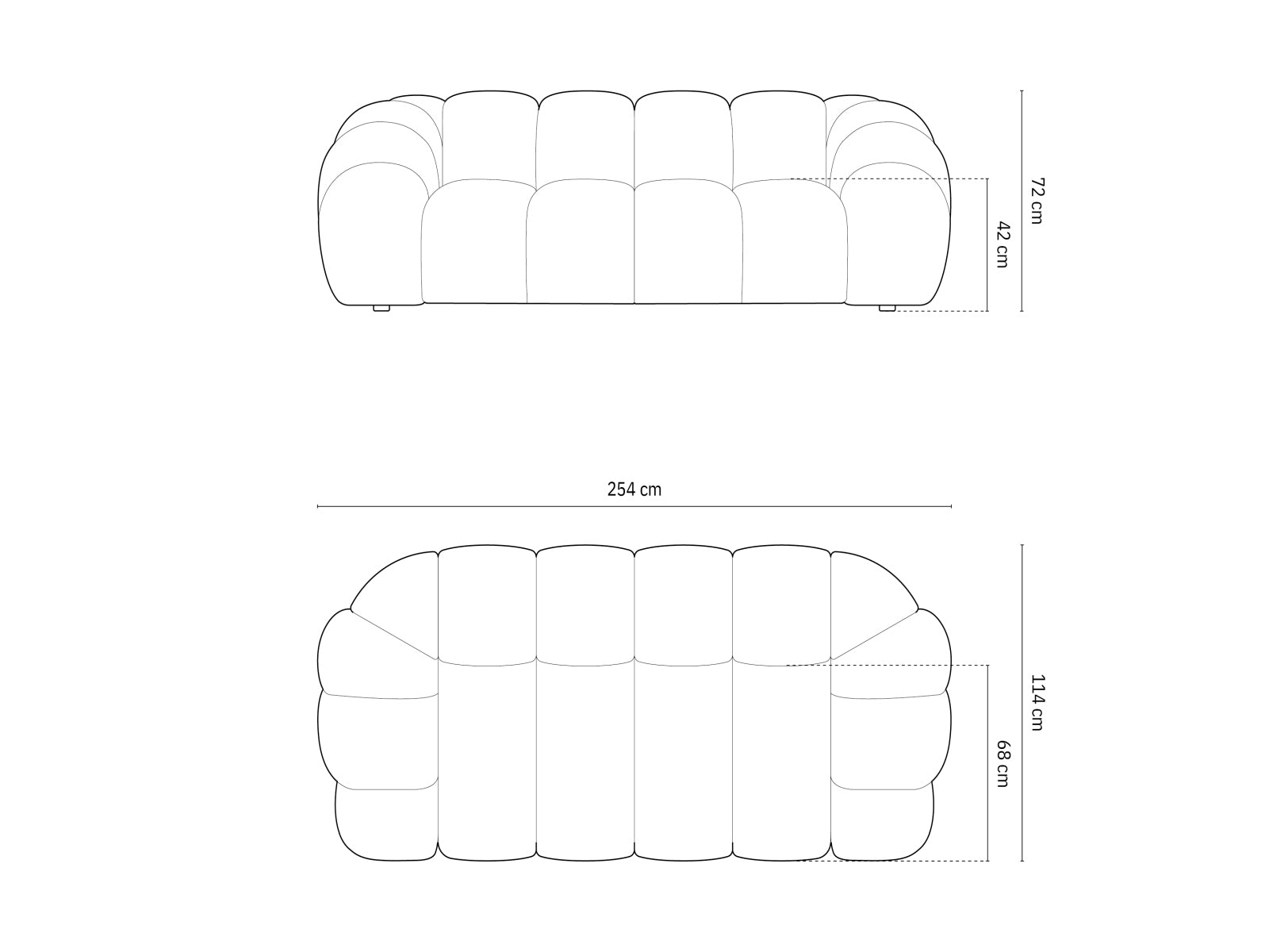 Diana — Diivan (254,0 x 114,0 x 72,0 cm)