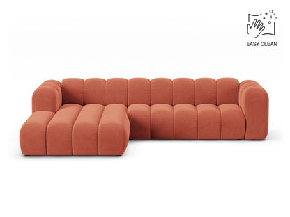 Lupine — Corner Sofa Coral (Venus 2933) Black Plastic