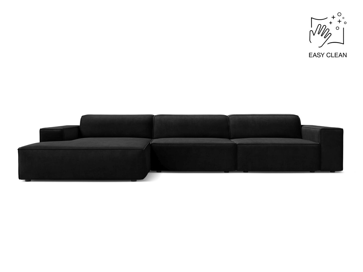 Jodie — Corner Sofa (284x162x77 cm) Black (Venus 2923) Left