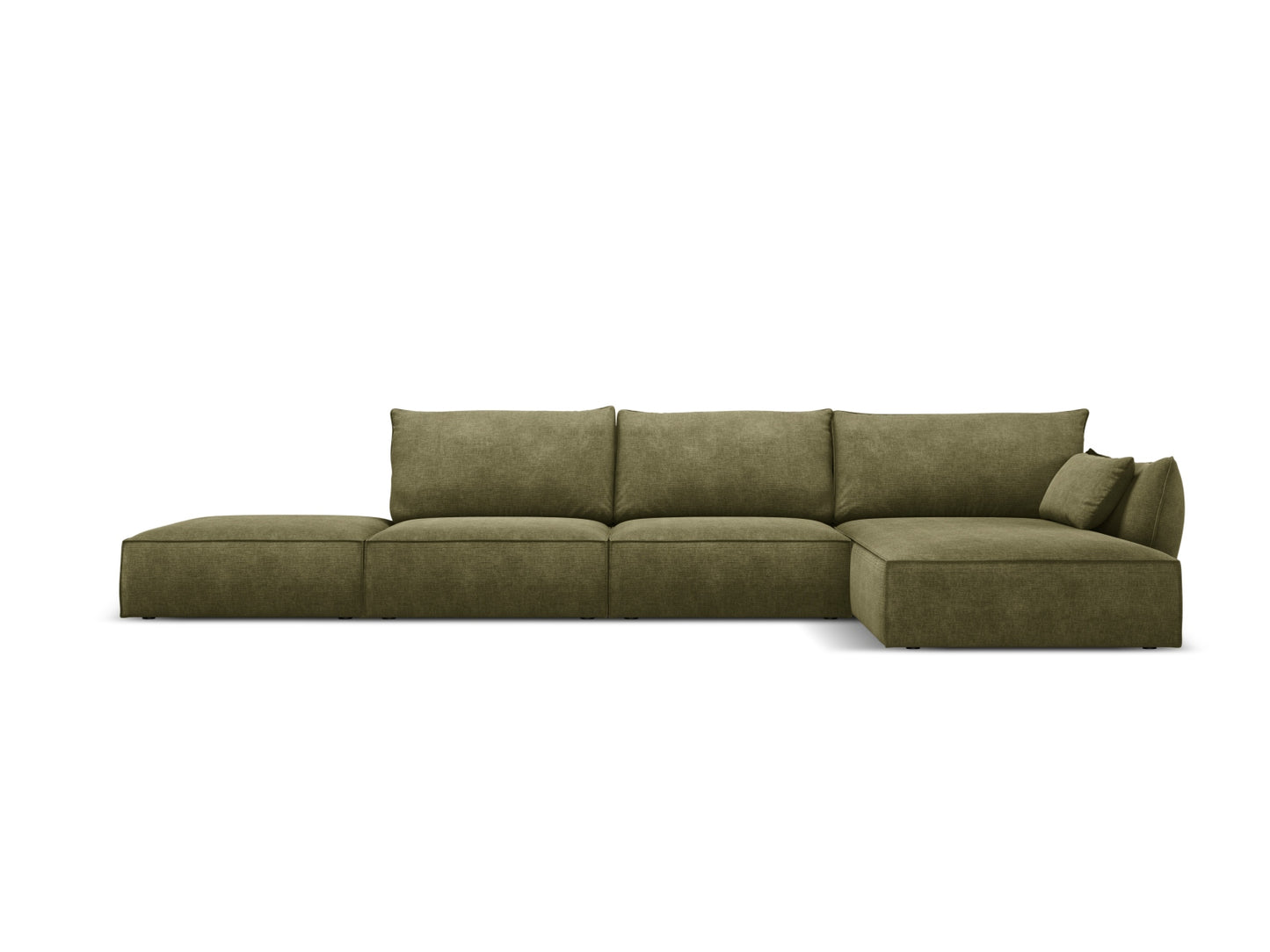 Kaelle — Corner Sofa Green (Over The Horizon 38) Black Plastic Right