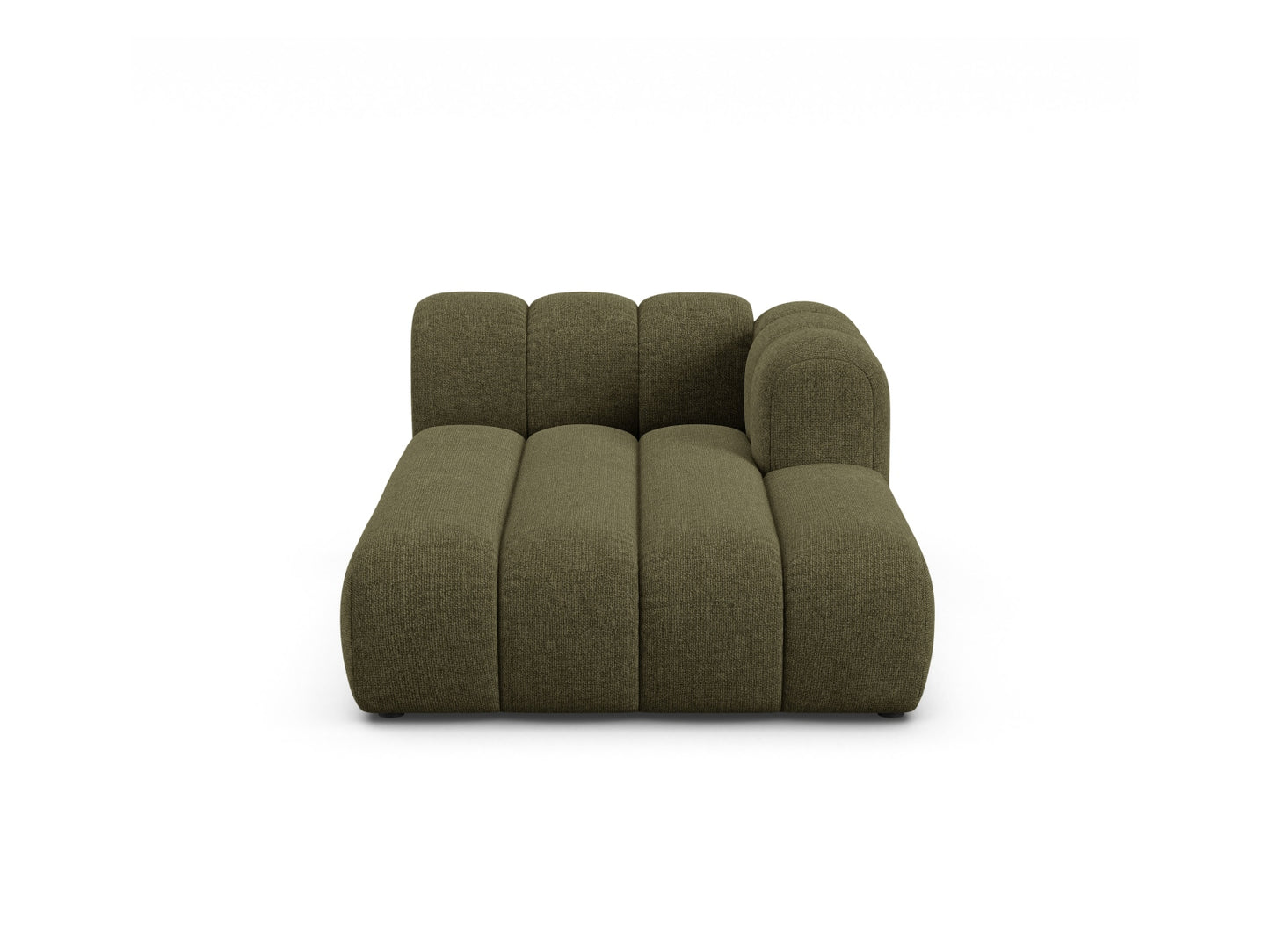 Lupine — Chaise Longue Green (Eden 12 Olive) Black Plastic Right
