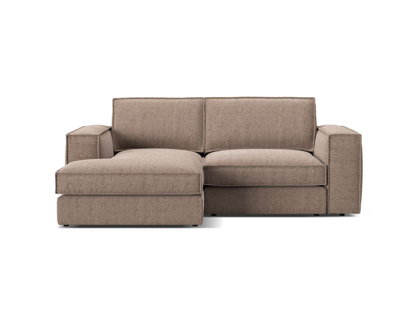 Pola — Corner Sofa Light Brown (BABEL TAUPE) Black Plastic Left