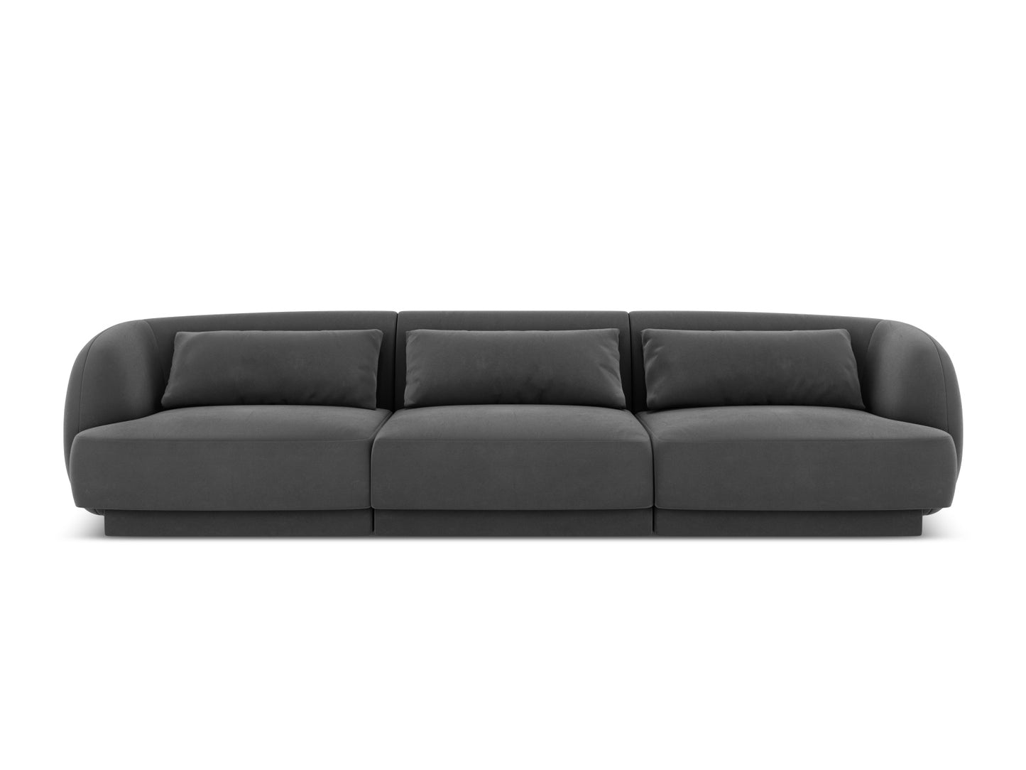 Tulum — Sofa Grey (Bluvel 14) Black Plastic