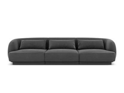 Tulum — Sofa Grey (Bluvel 14) Black Plastic