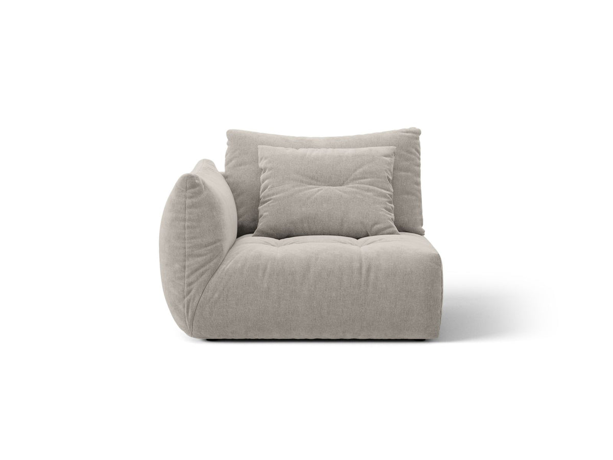 Bloom — Modular Sofa Light Grey (Wind 84) Black Plastic Left