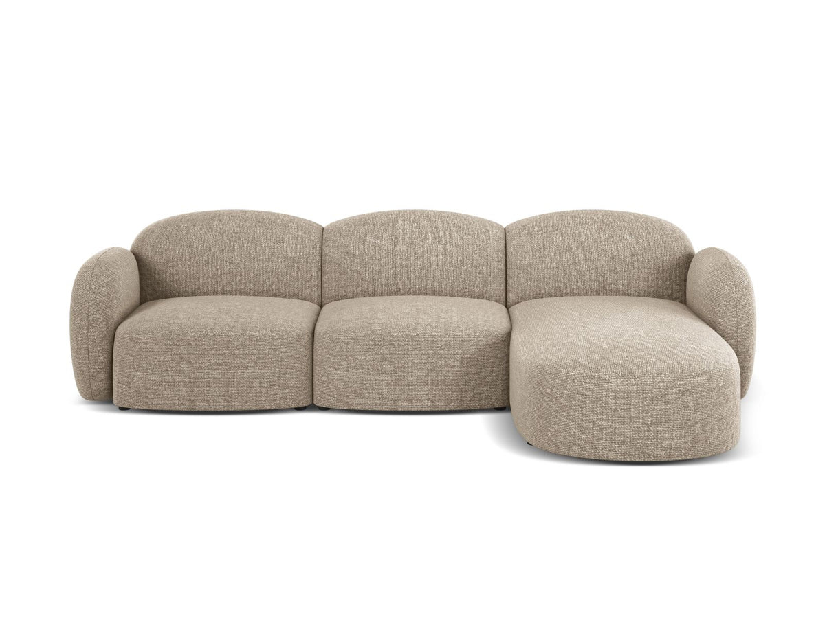 Blair — Corner Sofa Dark Beige (Eden 4 Beige) Black Plastic Right