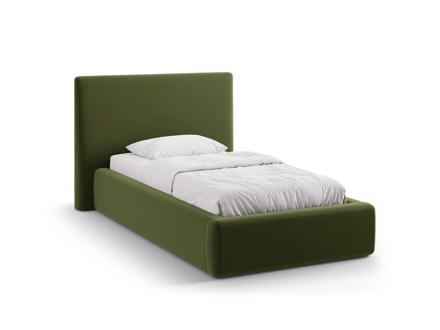 Asti — voodi armeeroheline (Magic Velvet 2295) must plastik