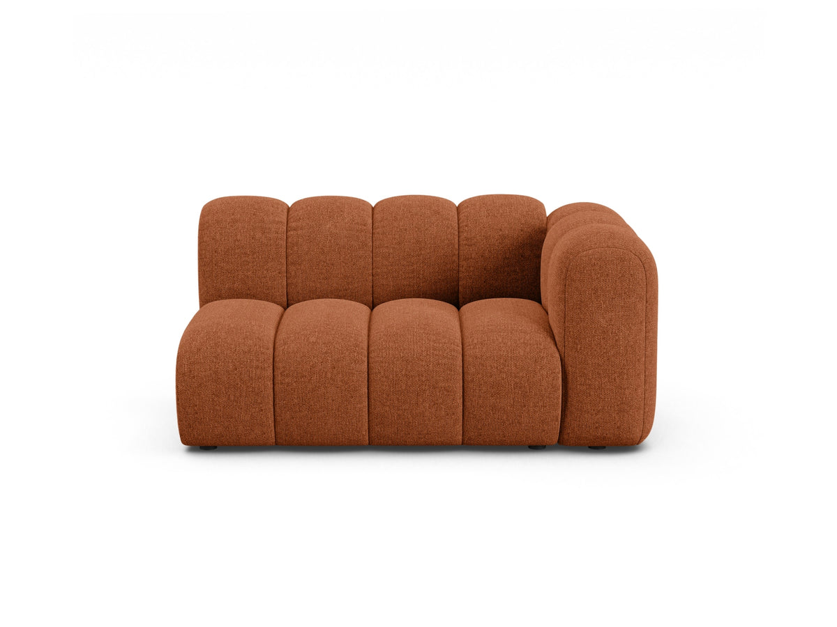 Lupine — Modular Sofa Brick (Eden 10 Terra) Black Plastic Right