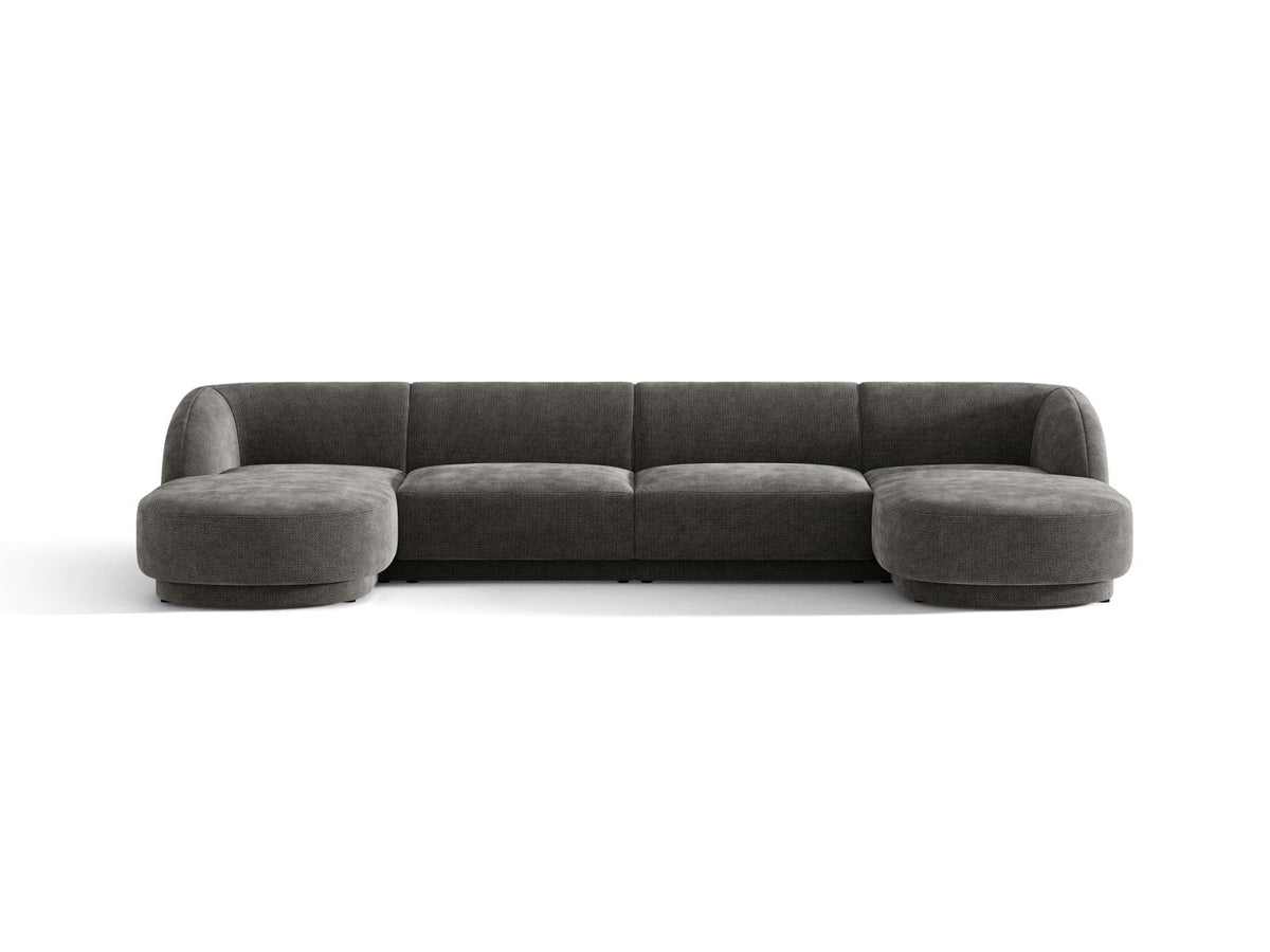 Miley — Panoramic Sofa Grey (Haga 16) Black Plastic