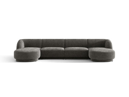 Miley — Panoramic Sofa Grey (Haga 16) Black Plastic