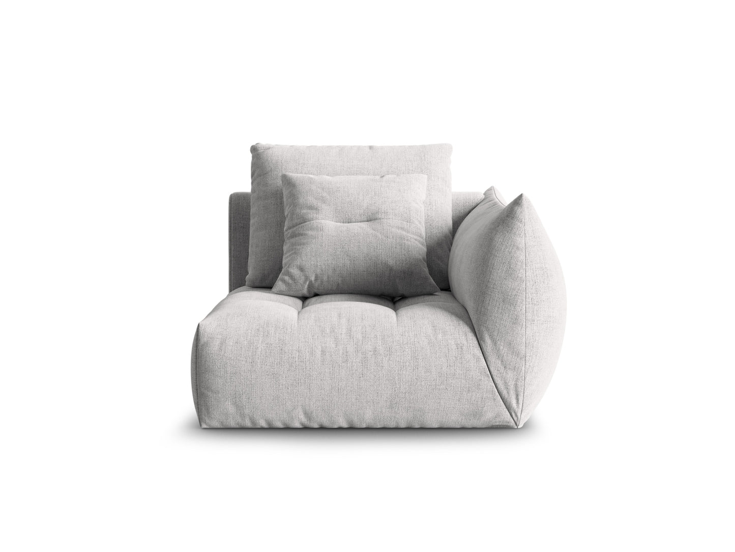 Bloom — Modular Sofa Silver (City 83) Black Plastic Right