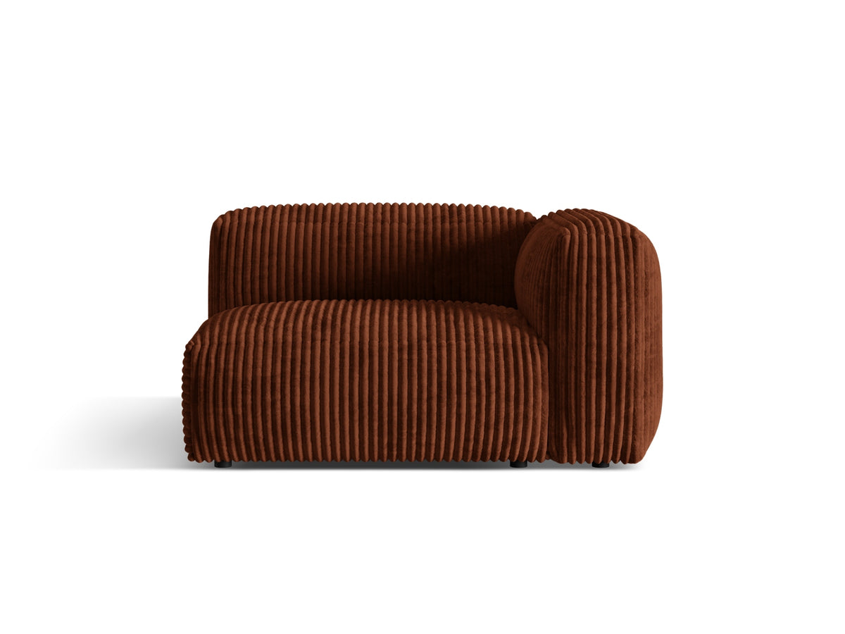 Martina — Modular Sofa Brick (Tilia 52) Black Plastic Right