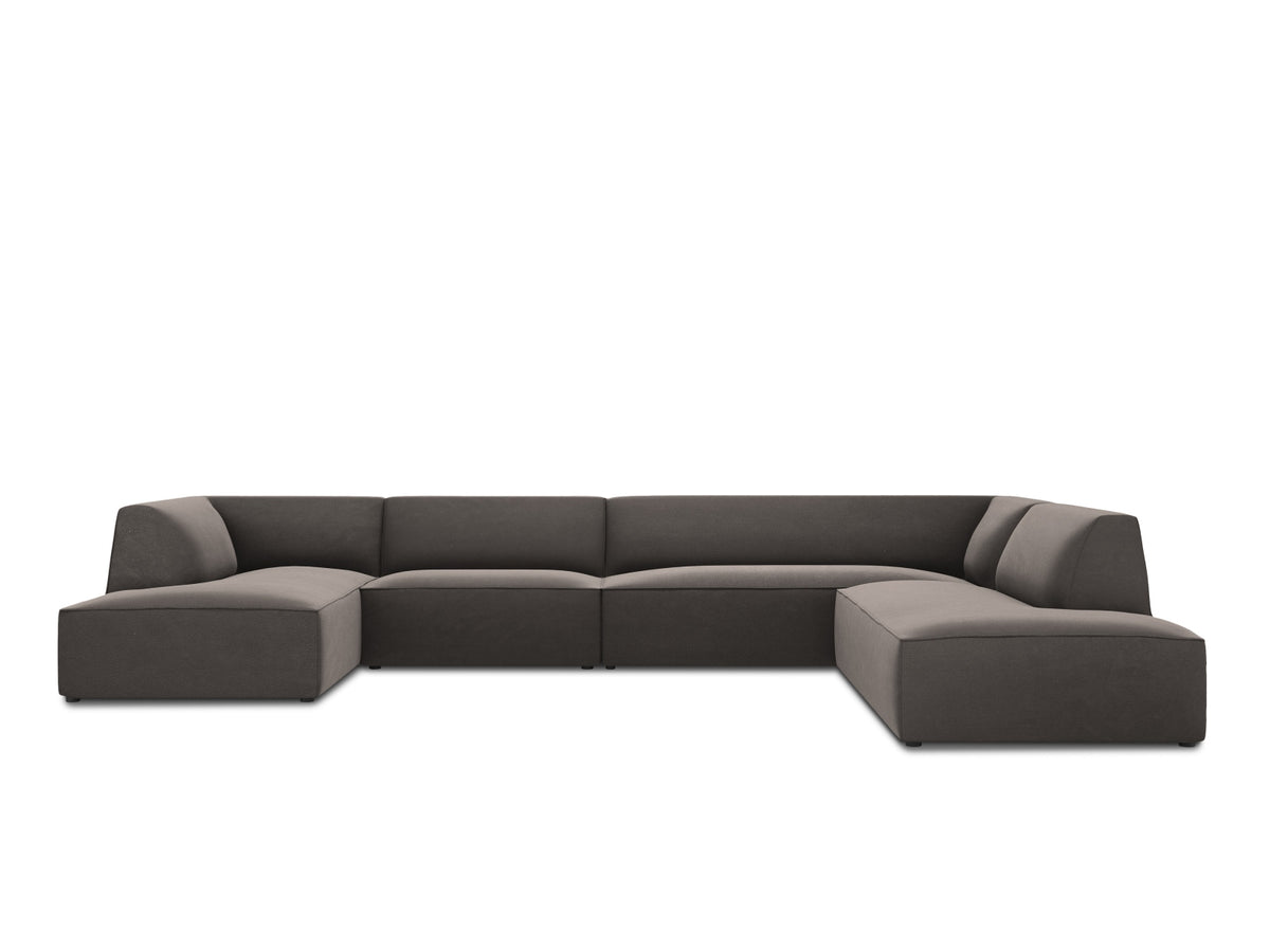Ruby — Panoramic Sofa Dark Grey (Salvador 18) Black Plastic Right
