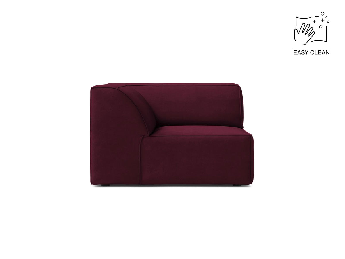 Jodie — Modular Sofa Burgundy (Venus 2932) Black Plastic
