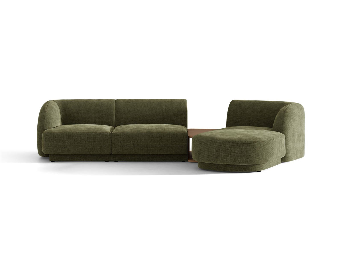 Miley — Sofa Green (Eden 12 Olive) Black Plastic Right