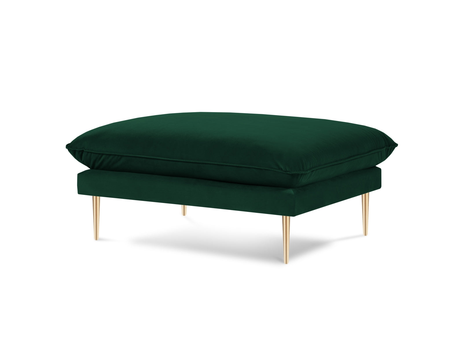 Vienna — Pouf Bottle Green (Bluvel 78) Gold Metal