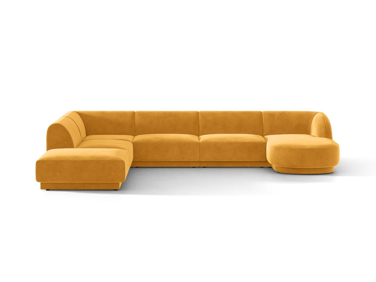 Miley — Panoramic Sofa Yellow (Venus 2917) Black Plastic Left