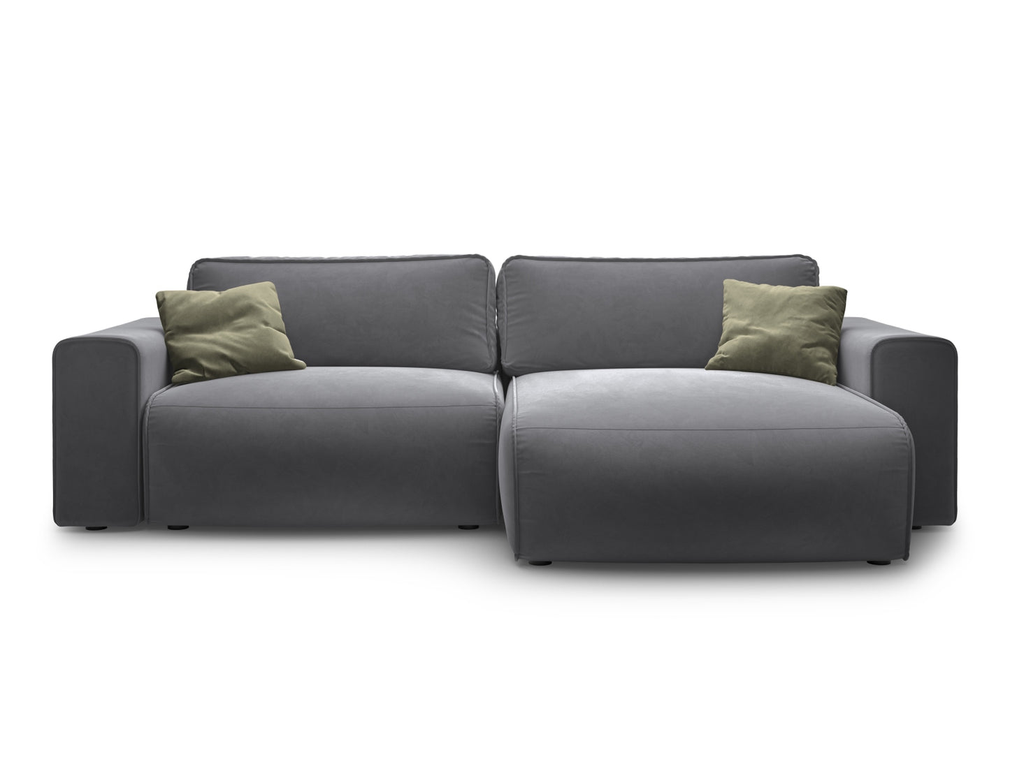 Victor — Corner Sofa Dark Blue (Paris Deep Blue) Black Plastic Right
