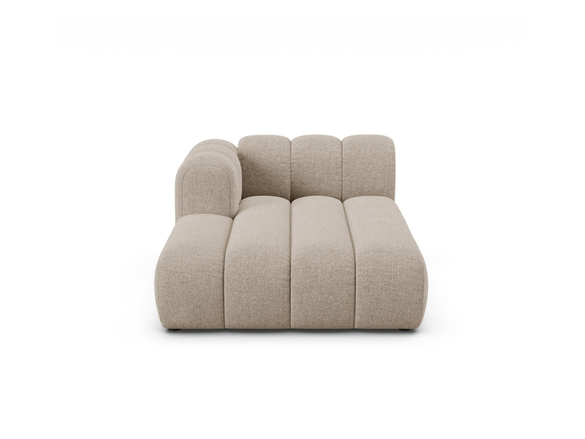 Lupine — Chaise Longue Dark Beige (Eden 4 Beige) Black Plastic Left