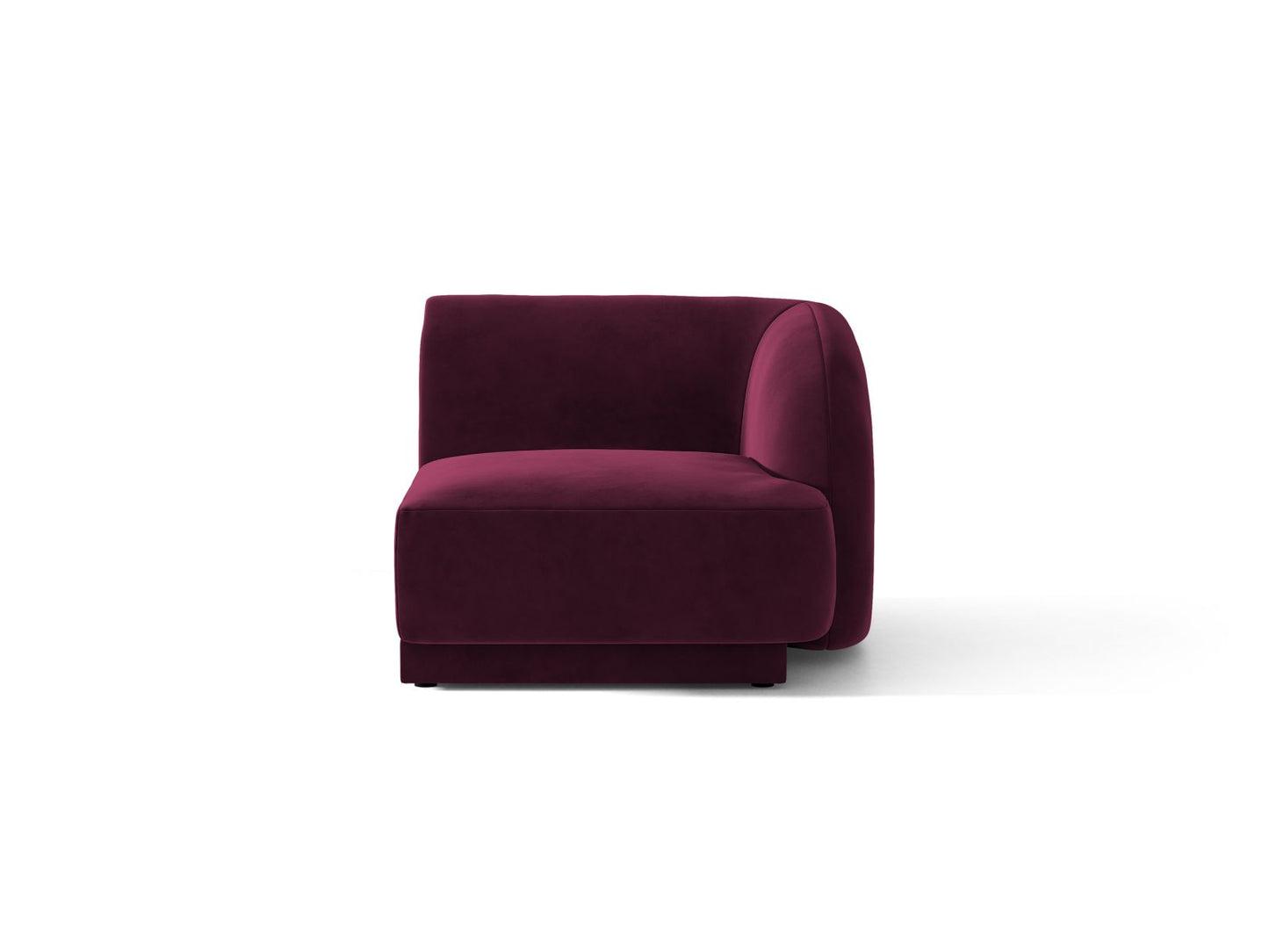Miley — Modular Sofa Burgundy (Venus 2932) Black Plastic Right