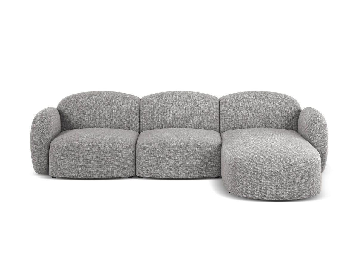 Blair — Corner Sofa Light Grey (Eden 18 Grey) Black Plastic Right