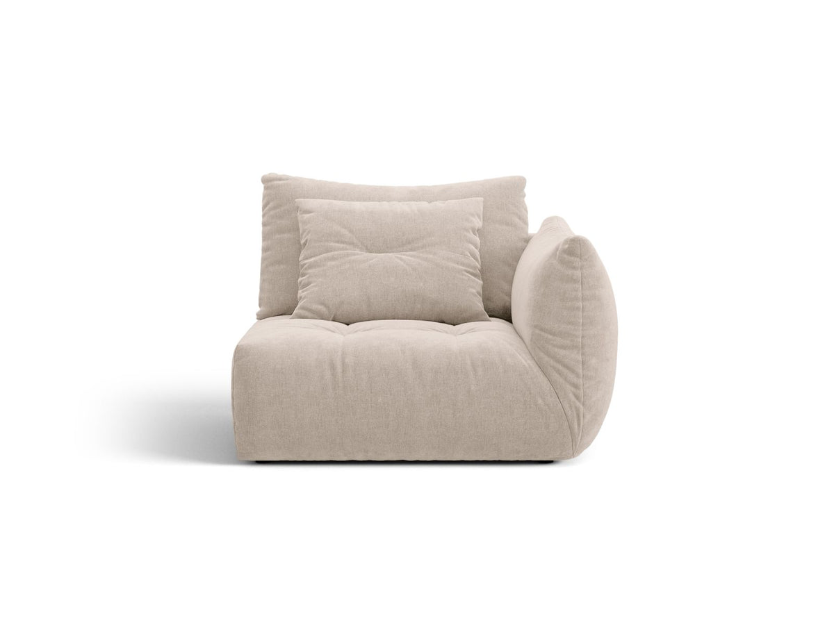Bloom — Modular Sofa Light Beige (Wind 05) Black Plastic Right