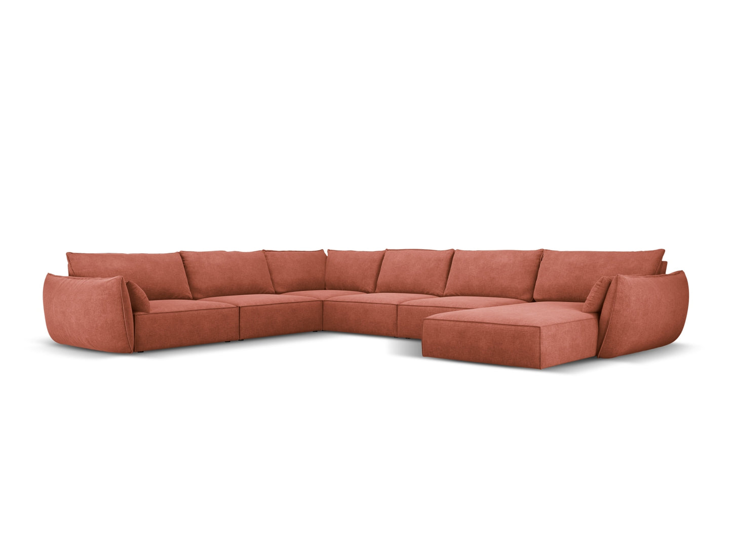 Kaelle — Panoramic Sofa Terracotta (Over The Horizon 57) Black Plastic Left